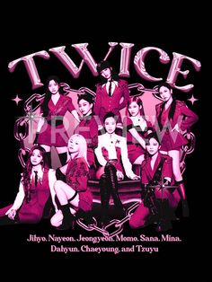 the cast of twice in pink and black with their name on it's back