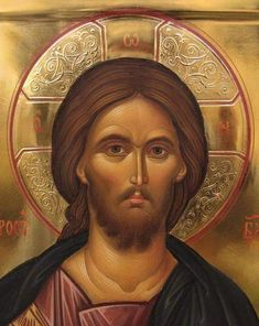 the icon of jesus christ is depicted in this painting