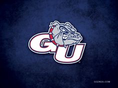 the university of gu logo is shown on a dark blue background with red and white letters