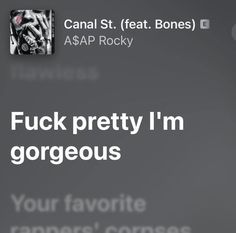 an ad with the words, f k pretty i'm gorgoeous on it