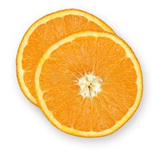 two halves of an orange on a white background royalty images and clippings are included in this image