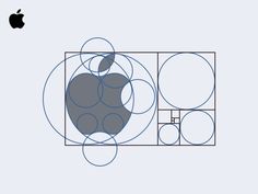 an apple logo with circles and squares around it