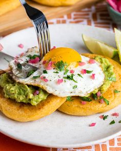 Original image, shot and styled by @ingredientmpls. Commercial food photography, photo studio, recipe testing, recipe development, grocery store, marketing agency, digital marketing, food marketing, video studio, food pics, food photo, food stylist, food styling, original work, client work, brunch, Gelson's Markets, Breakfast Arepas Easy Breakfast Ideas With Arepas, Breakfast Arepas, Arepa Toppings, How To Make Arepas For Breakfast, Colombian Breakfast Arepas, Breakfast Arepa, Arepas With Eggs, Egg Arepa, Colombian Breakfast Plate With Arepas