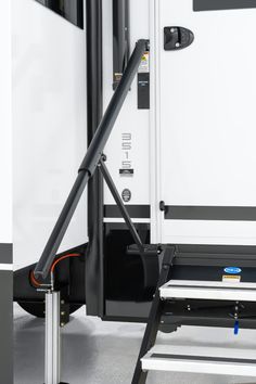 the door is open to allow people to get on and off the train or bus