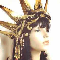 Medusa Halo, Pharaoh Headdress, Medusa Crown, Pharaoh Headpiece, Gold Medusa Costume, Golden Medusa Costume, Medusa Head Piece, Medusa Costume Headpiece, Medusa Hair Piece