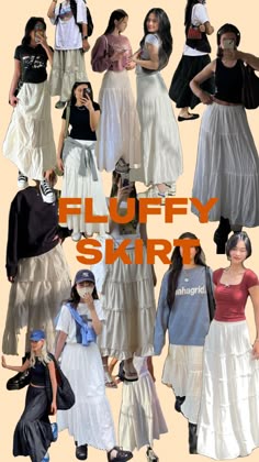 This pretty skirt can be your - buy below #meuprimeiroshuffle #myfirstshuffle #skirtsoutfits #skirtsinspo #skirtideas White Skirt Outfits, Fluffy Skirt, Long Skirt Outfits, Cute Skirt Outfits, Maxi Skirt Outfits, Modest Girly Outfits, Cute Skirts, Mode Inspiration, Girly Outfits