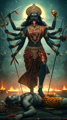 the hindu god is depicted in this digital painting