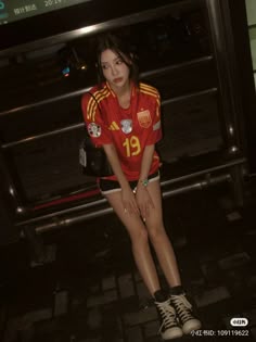 girl in sporty chic jersey fashion inspiration casual