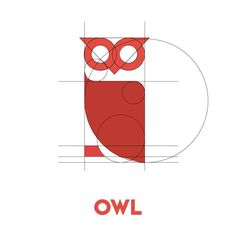 an owl logo with the words owl on it's back and red, white, and