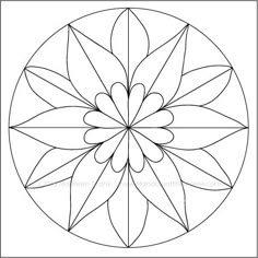 a circular design with leaves in the middle and one flower at the center, on a white background