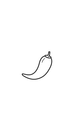 a black and white drawing of a chili pepper