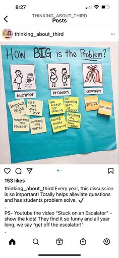 Sel Classroom Ideas, Sel Anchor Charts, Size Of The Problem Anchor Chart, Sel Lessons Elementary, Sel Activities For Elementary School, Sel Lessons Kindergarten, Sel Activities, Big Problem Vs Little Problem, Best Sel Curriculums For Schools