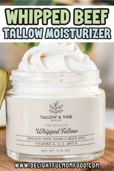 Learn how to make DIY tallow face cream and homemade tallow face moisturizer from grass-fed beef fat. Perfect tallow anti aging face cream recipe that works as the best tallow face cream recipe for all skin types. Simple face cream DIY using this natural tallow recipe and face cream recipe for a DIY face moisturizer. Beef Tallow Recipes For Skin, Whipped Beef Tallow Lotion Recipe, How To Make Beef Tallow Face Cream, Homemade Beef Tallow Face Cream, Diy Whipped Beef Tallow Moisturizer, Diy Beef Tallow Face Cream, Beef Tallow Face Cream Recipe, How To Make Beef Tallow Moisturizer, Diy Beef Tallow Moisturizer