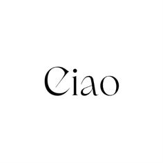 the word ciao written in cursive font on a white background with black ink