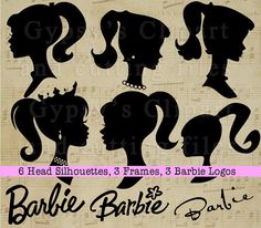 the silhouettes of female hair styles on sheet music