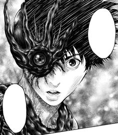 the head and shoulders of an anime character, with two circles above it that say control completo