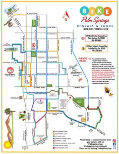 the bike map for palm springs rentals and tours
