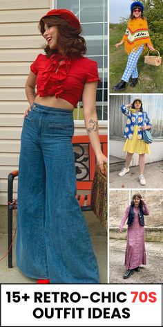 Want to embrace the 70s trend without looking dated? Check out these 15+ retro-chic 70s outfit ideas that perfectly balance vintage and contemporary fashion. Vintage 1970s Fashion, 70s Checkered Outfit, 70s Outfits Ideas, Vintage Fashion 70s, Retro Style Outfits, Checkered Outfit, Creative Outfits, 70s Outfits, Fashion 70s
