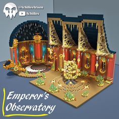 an image of a building made out of legos with the words emperor's observatory on it