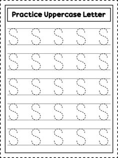 practice uppercase letter s worksheet