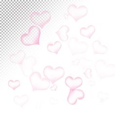 pink hearts are flying in the air