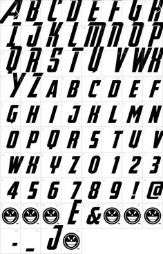 an alphabet with smiley faces and numbers