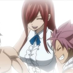 two anime characters one with red hair and the other white