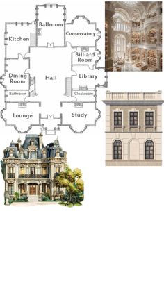 the floor plan for an old mansion