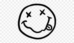 a black and white drawing of a smiley face