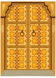 an ornate door in the middle of a building