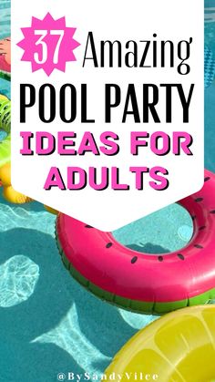 Celebrate the warm summer season with these fun pool party ideas for adults. From food to decorations, check out the full list of ideas. Backyard Pool Party Ideas Adults, Theme Pool Party Ideas For Adults, Pool Party Themes For Adults Summer, Adults Pool Party Ideas, Pool Party For Adults Ideas, Pool Party Birthday Ideas Adults, Pool Party Ideas Adults, Pool Party Adults Ideas, Birthday Pool Party Ideas For Adults