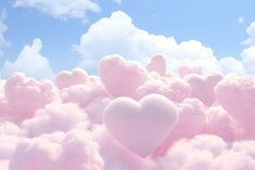 there is a pink heart in the clouds