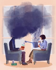 Therapy Illustration Art, Therapy Artwork, Therapist Artwork, Art Therapy Illustration, Therapist Drawing, Psychological Illustration Art, Therapy Illustration, Group Therapy Illustration, Therapist Office Drawing