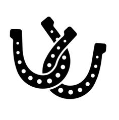 a black and white image of a horseshoe