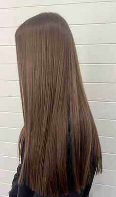 Basic Brown Hair, Brunette Hair No Highlights, Jet Brown Hair, Brown Haie, Fawn Brown, Brown Hair Colors Straight, Dark Light Brown Hair, Mid Brunette Hair, Coffee Bean Hair Color