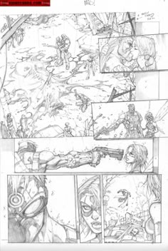 some pages from the comic book's storyboard