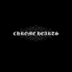 the words chronic hearts are in white letters on a black background with an ornate design
