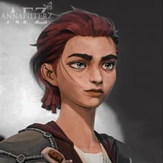 an animated image of a woman with pink hair and piercings on her ears, looking at the camera