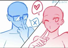 an image of two people with different expressions on their faces, one is holding his nose to the other's mouth