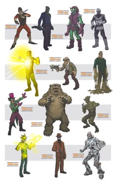 an image of some characters in different poses