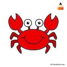 a red crab with two eyes on it's back and one eye open, while the