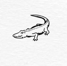 a drawing of an alligator in black and white