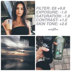 a collage of photos with the words, filterr e8 - 8 exposure 1 0