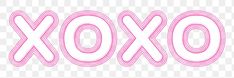 the word xoxo in pink on a white background png, transparent and transparent
