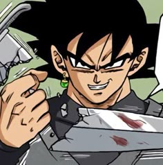 an anime character holding a knife in his hand