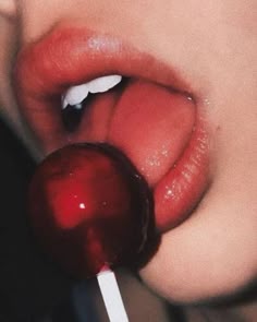 Lips With Lollipop, Red Lollipop Aesthetic, Red Aesthetic Lollipop, Cherry In Mouth Aesthetic, Red Bad Girl Aesthetic, Lips Lollipop, Trippy Red Aesthetic, Lollipop In Mouth, Girl Lollipop Aesthetic