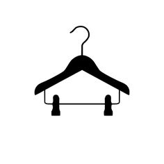 a black and white image of a hanger