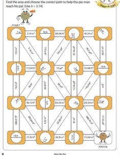 an image of a puzzle game with numbers and symbols on the page, which is in yellow