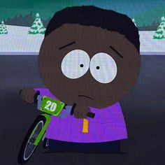 an animated image of a man on a bike with the number 20 in front of him