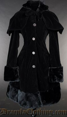 Winter Coat Cape, Cloak Coat, Victorian Winter Coat, Goth Winter Jacket, Gothic Style Winter Coat, Gothic Winter Coat, Goth Winter, Goth Winter Coat, Gothic Winter Larp Outerwear